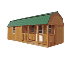 Portable cabin with porch and barn loft